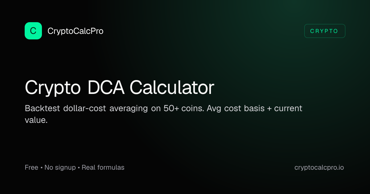 Crypto DCA Calculator — Dollar-Cost Averaging Returns (2026 ...